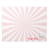 Playful Kawaii White Kitten Custom Notizblock (Vorderseite)