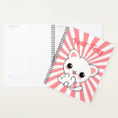 Playful Kawaii White Kitten Custom Planer (Anzeige)