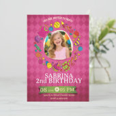 Playful Kids Birthday Invitation – Doodle Party Einladung (Stehend Vorderseite)