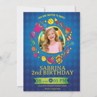 Playful Kids Birthday Invitation – Doodle Party Einladung