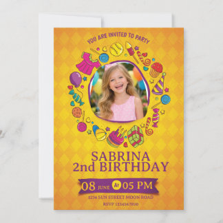 Playful Kids Birthday Invitation – Doodle Party Einladung