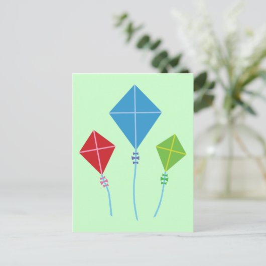 Playful Kites Postkarte (Stehend Vorderseite)