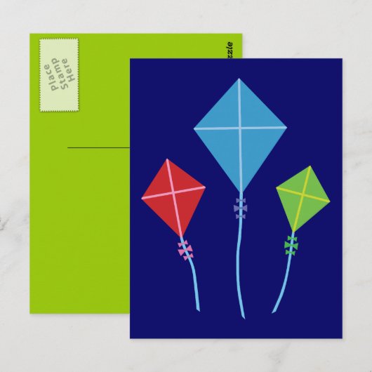 Playful Kites Postkarte (Vorne/Hinten)