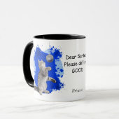 Playful Kitten braucht Santa, um gut zu definieren Tasse (Vorderseite Links)