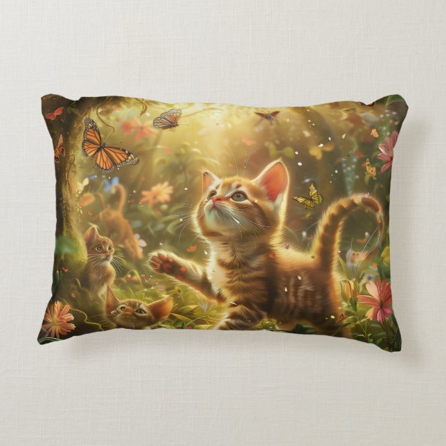 Playful Kitten Digital Art Dekokissen (Rückseite)