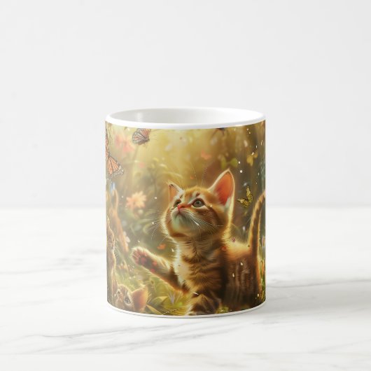Playful Kitten Digital Art Kaffeetasse (Mittel)
