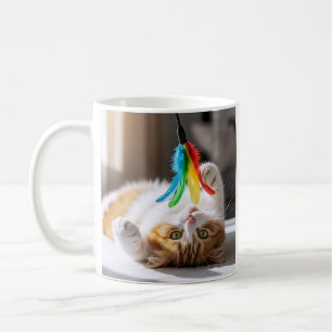 Playful Kitten Feather Kaffeetasse