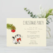 Playful Kitty Cat Weihnachtsfest Party Einladung (Stehend Vorderseite)