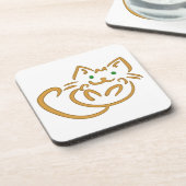 Playful Kitty Getränkeuntersetzer (Linke Seite)