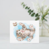 Playful Kitty Postcard Postkarte (Stehend Vorderseite)