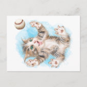Playful Kitty Postcard Postkarte (Vorderseite)