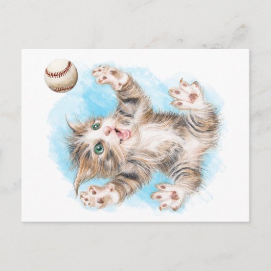 Playful Kitty Postcard Postkarte (Vorderseite)