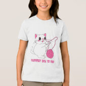 Playful Kitty with Yarn Ball Tri-Blend Shirt (Vorderseite)