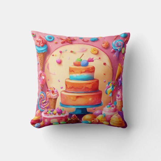 Playful Konditorei und Candyland Fun Kissen (Vorderseite)