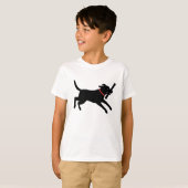 Playful Labrador Retriever Dog Black Lab Running T-Shirt (Vorne ganz)