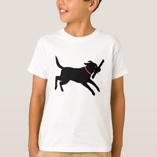 Playful Labrador Retriever Dog Black Lab Running T-Shirt (Vorderseite)