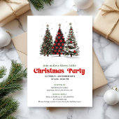 Playful leopard Christmas tree editable invitation Einladung