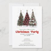 Playful leopard Christmas tree editable invitation Einladung (Vorderseite)