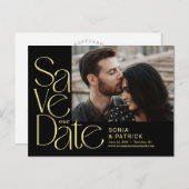 Playful Letters Wedding Save the Date Postcard Postkarte (Vorne/Hinten)