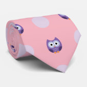 Playful lila Eulen Krawatte (Gerollt)