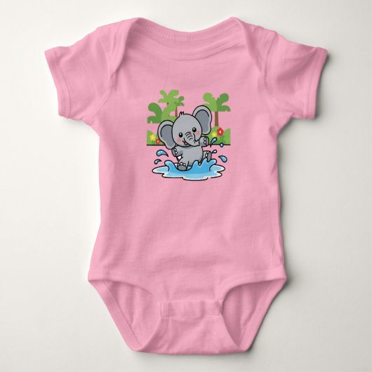 Playful Little Elephant Splash Baby Strampler (Vorderseite)