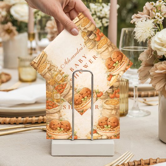 Playful Little Meatball Baby Shower Serviette