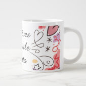Playful Love Doodle Illustration Jumbo-Tasse (Rechts)