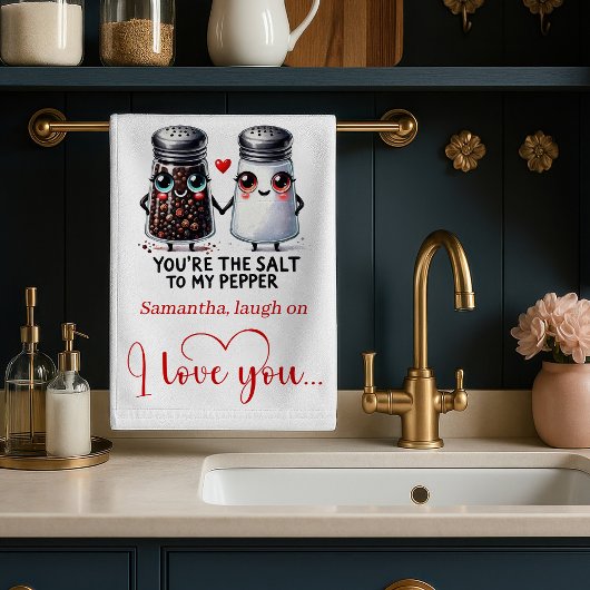 Playful Love Gift Funny Food Towel Custom Name Geschirrtuch