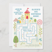 Playful Maze Castle Geburtstagsparty Einladung (Vorderseite)