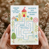 Playful Maze Castle Geburtstagsparty Einladung
