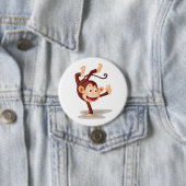 Playful Monkey Doing a Handstand Cute Animal Button (Beispiel)