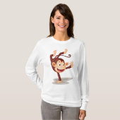 Playful Monkey Doing a Handstand Cute Animal T-Shirt (Vorne ganz)