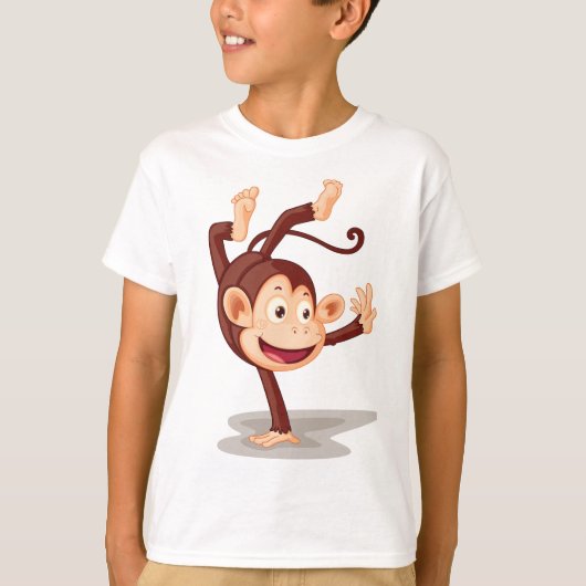 Playful Monkey Doing a Handstand Cute Animal T-Shirt (Vorderseite)