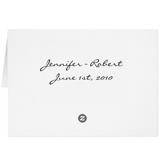 Playful Monogramm in weises Grün-Brown-Tischnummer (Rückseite Horizontal)