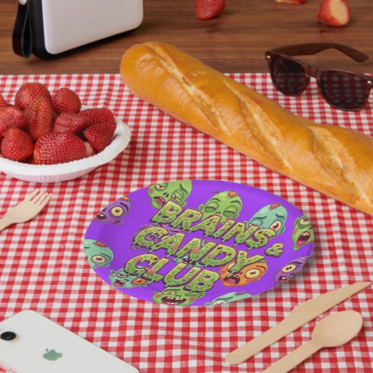 Playful Monsters Zombies For Halloween Pappteller (Picknick)