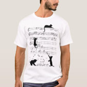 Playful Music Cats Funny Musical Notes Pet Lover T-Shirt (Vorderseite)