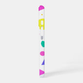 Playful Neon Memphis Geometric Retro Pattern iPhone 16 Hülle (Linke Seite)