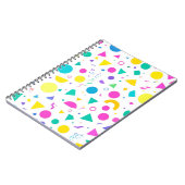 Playful Neon Memphis Geometric Retro Pattern Notizblock (Linke Seite)