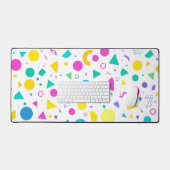 Playful Neon Memphis Geometric Retro Pattern Schreibtischunterlage (Tastatur & Maus)