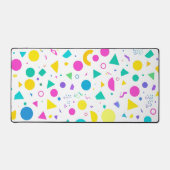 Playful Neon Memphis Geometric Retro Pattern Schreibtischunterlage (Vorderseite)
