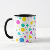 Playful Neon Memphis Geometric Retro Pattern Tasse (Links)