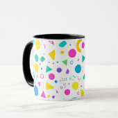 Playful Neon Memphis Geometric Retro Pattern Tasse (Vorderseite Links)