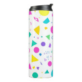 Playful Neon Memphis Geometric Retro Pattern Thermosbecher (Nach links gedreht)