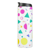 Playful Neon Memphis Geometric Retro Pattern Thermosbecher (Nach rechts gedreht)