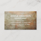 Playful Orange Brown Grunge Mommy Play Date Card Telefonnummerkarte (Rückseite)