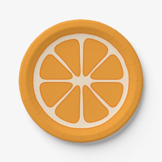 Playful Orange Slice Paper Plate Pappteller (Vorderseite)