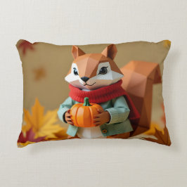 Playful Origami Eichhörnchen mit Pumpkin | Fall Th Dekokissen