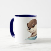 Playful Otter Illustration Tasse (Vorderseite Links)