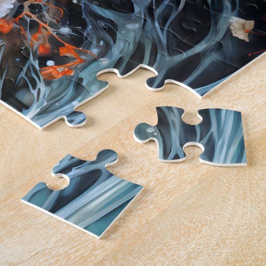 Playful otter in pond with reflections puzzle (Seite)