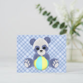 Playful Panda Baby Boy Postcard Postkarte (Stehend Vorderseite)